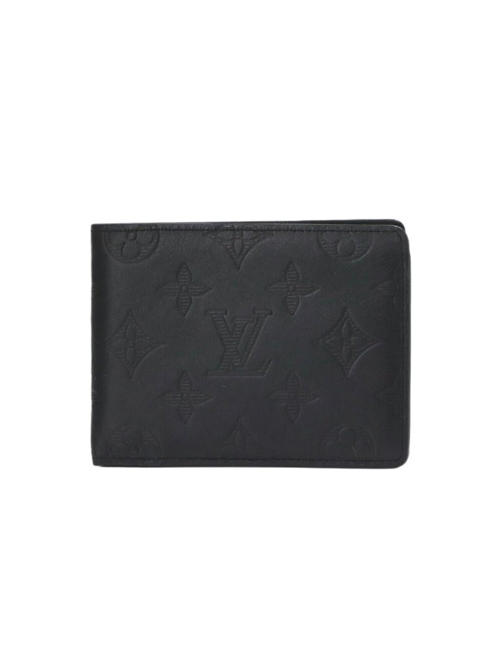Louis Vuitton Monogram Shadow Portefeuille Multiple Bifold Wallet Black